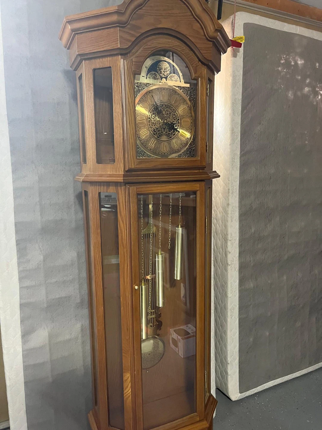 Wooden Grandfather Clock with Pendulum and Weights - photo 3