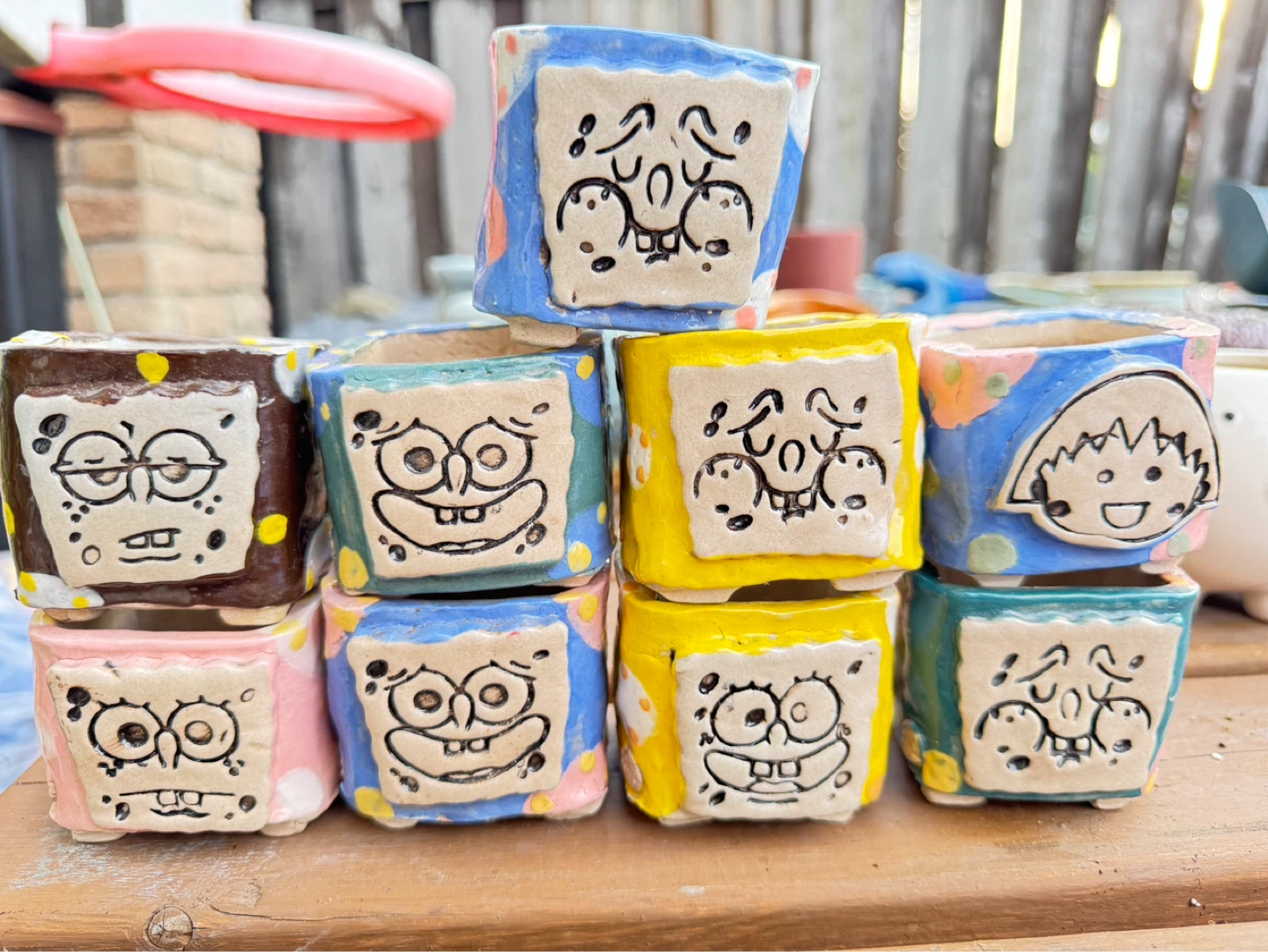 Spongebob Ceramic Planters set