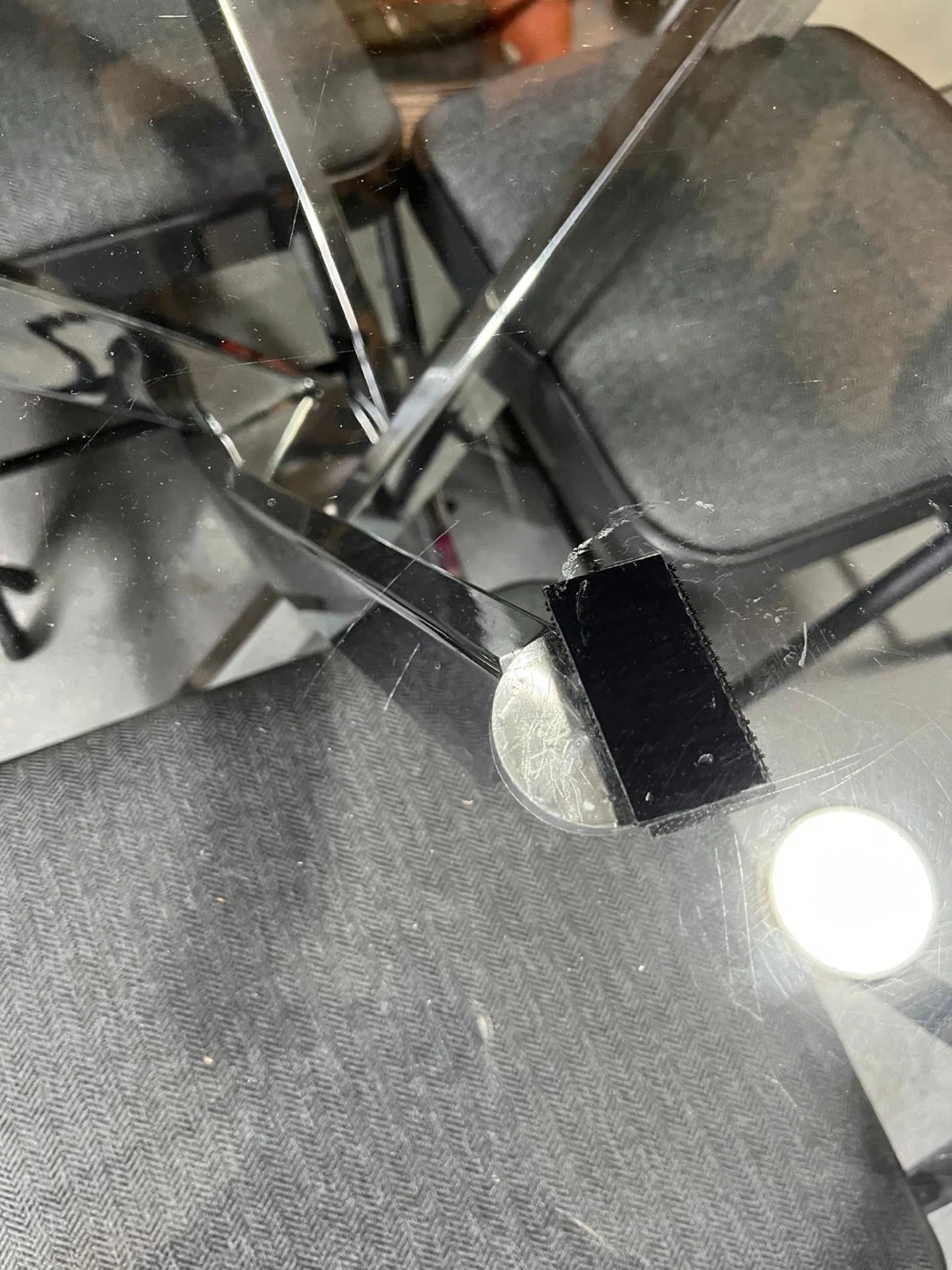 Glass Top round Dining Table