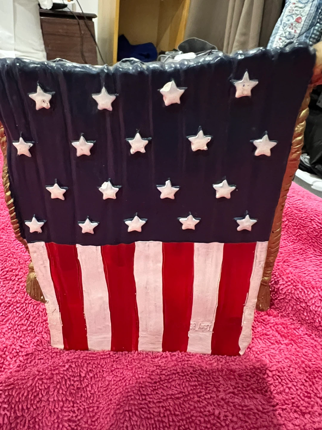 American Eagle and Flag Figurine