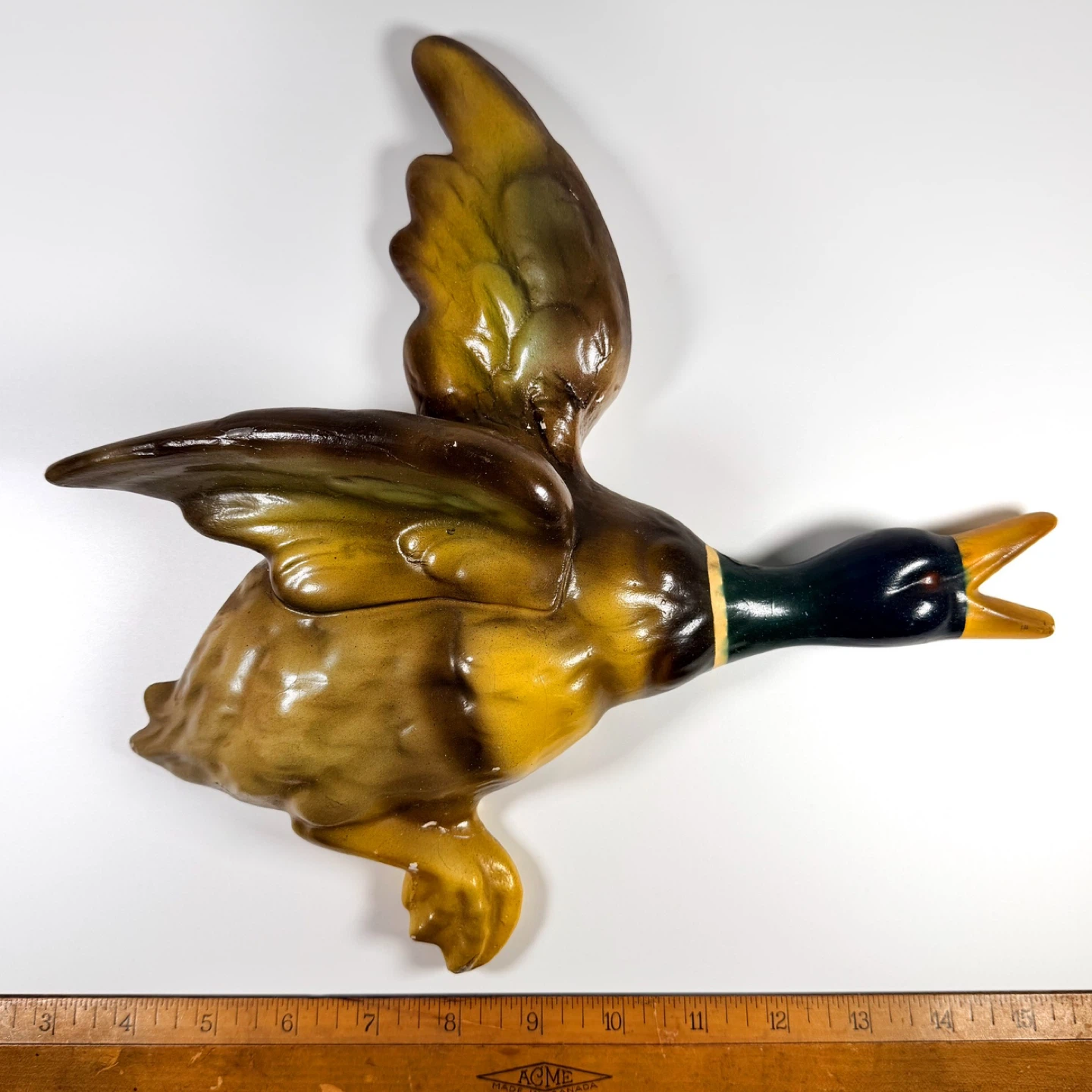 Large Vintage Plaster Wall Duck - photo 4