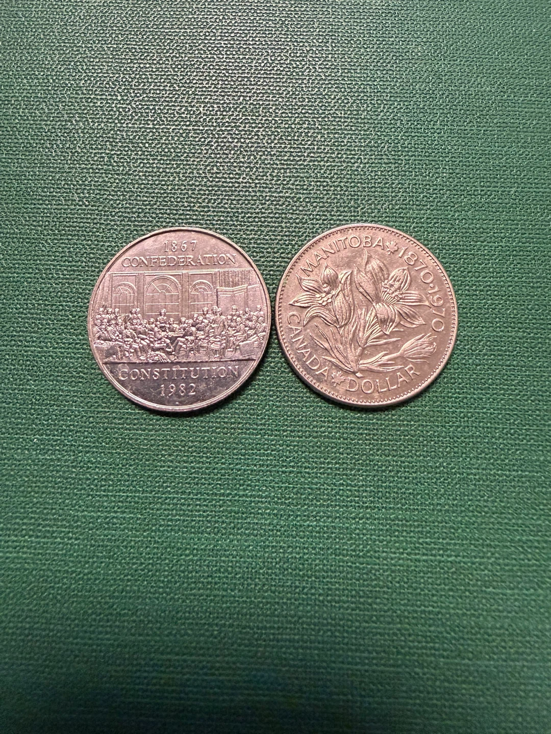 1970 Manitoba & 1982 Canadian 1$ Coins