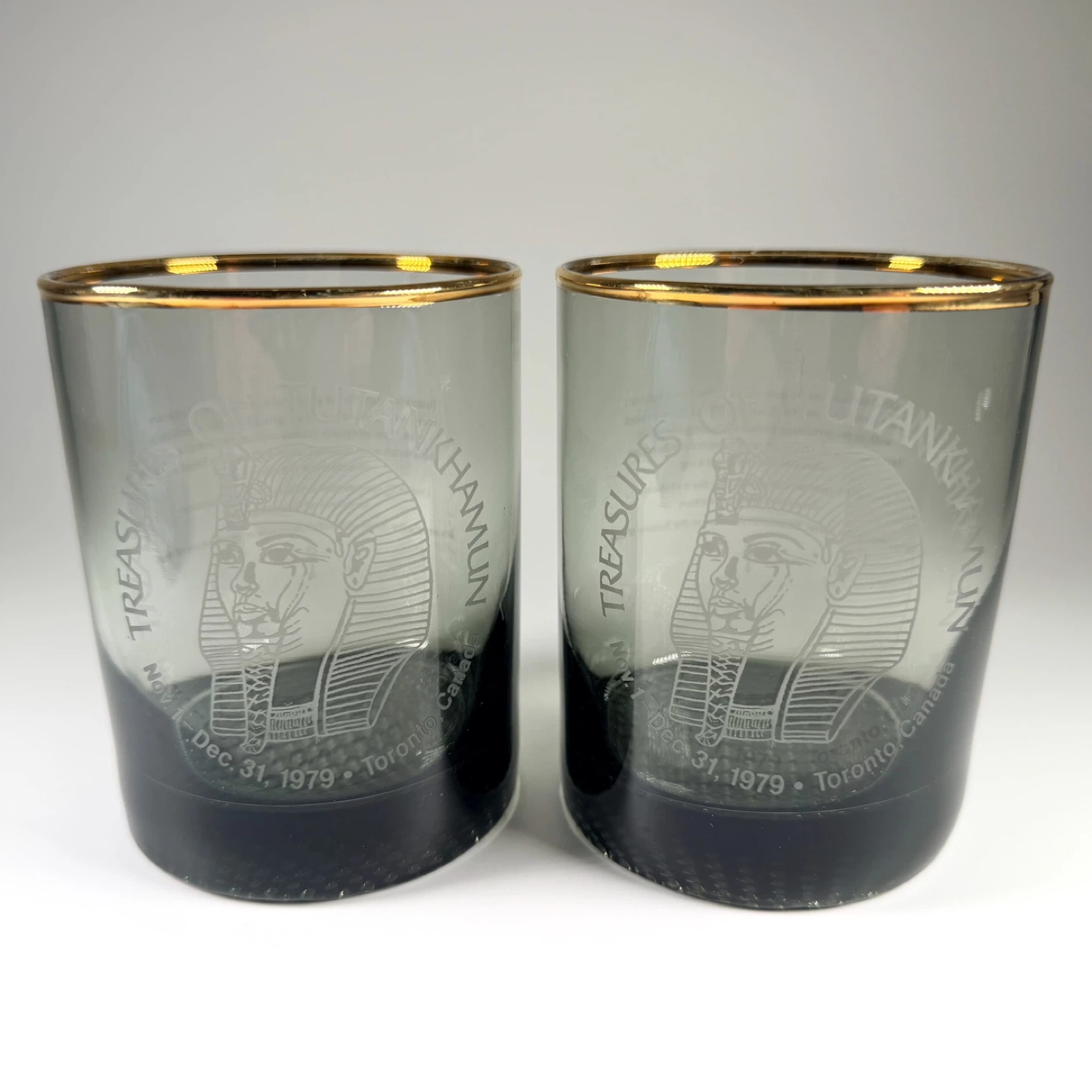 Pair of Vintage 1979 Treasures of Tutankhamun Glasses