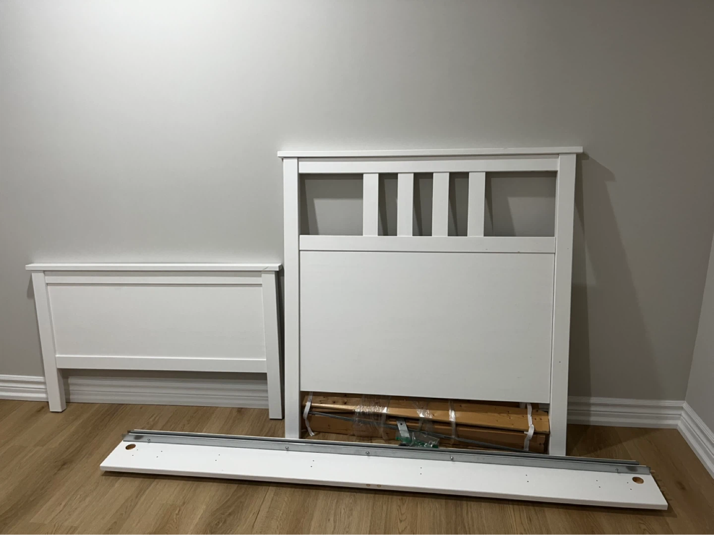 White Single Headboard and Footboard Set