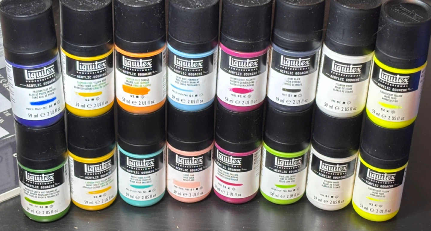 Liquitex Professional Acrylic 16 colour Gouache Set