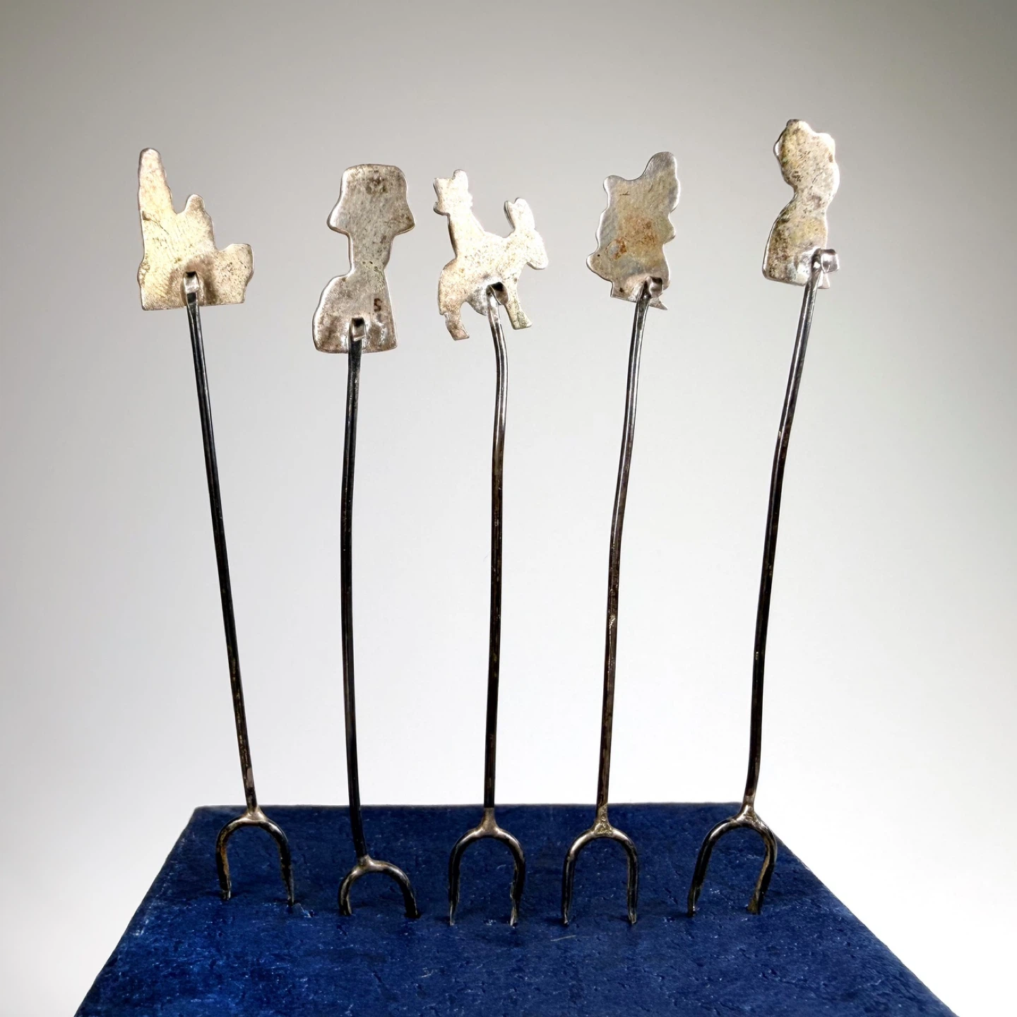 5x Vintage Mexican Silver Cocktail Forks - photo 2