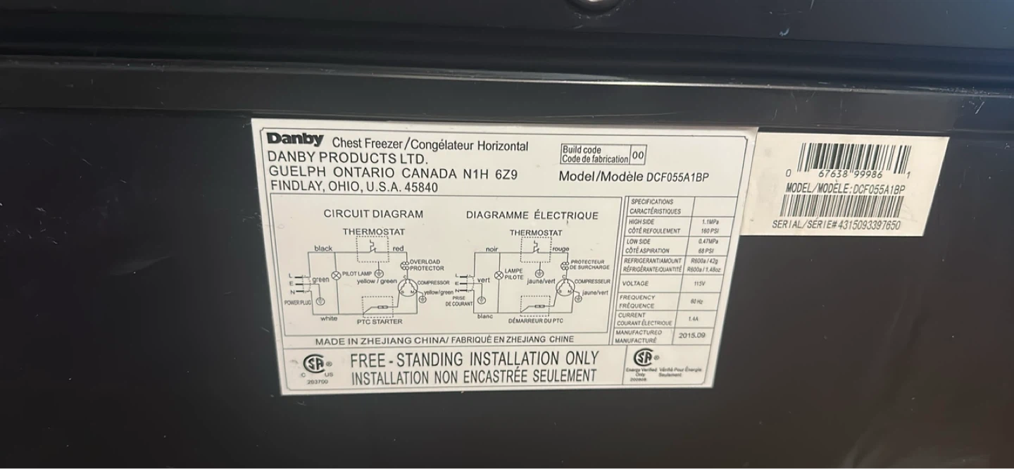 Danby Premiere Chest Freezer DCF055A1BP - photo 5