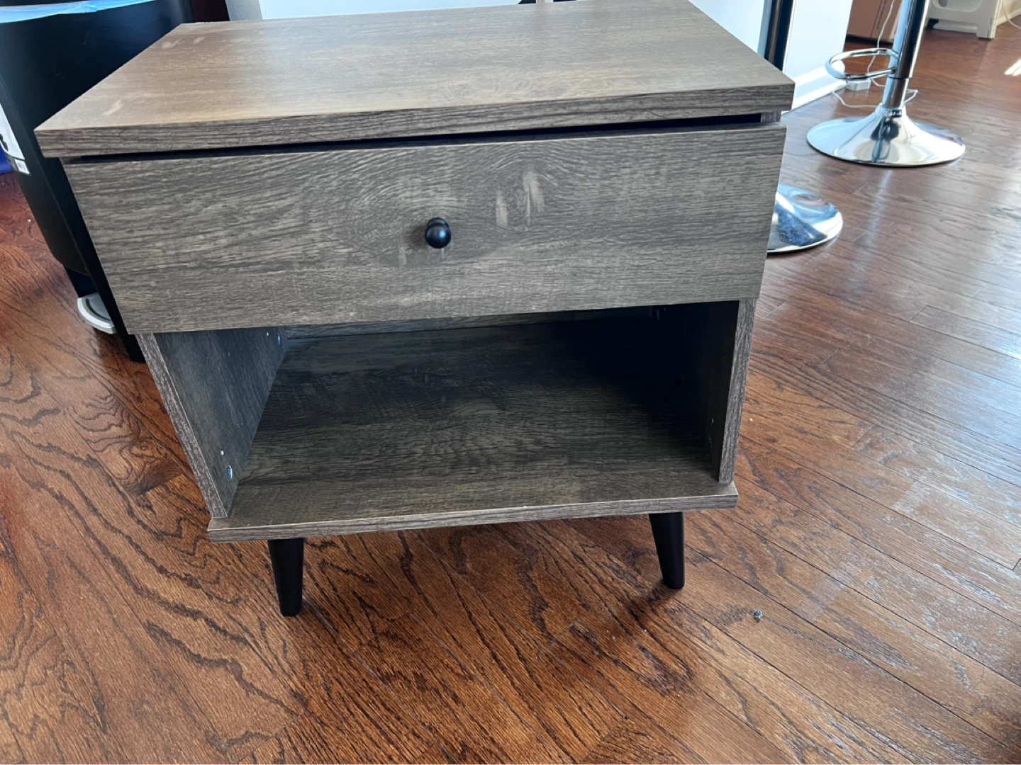 Free - Gray Wood Nightstand with Drawer