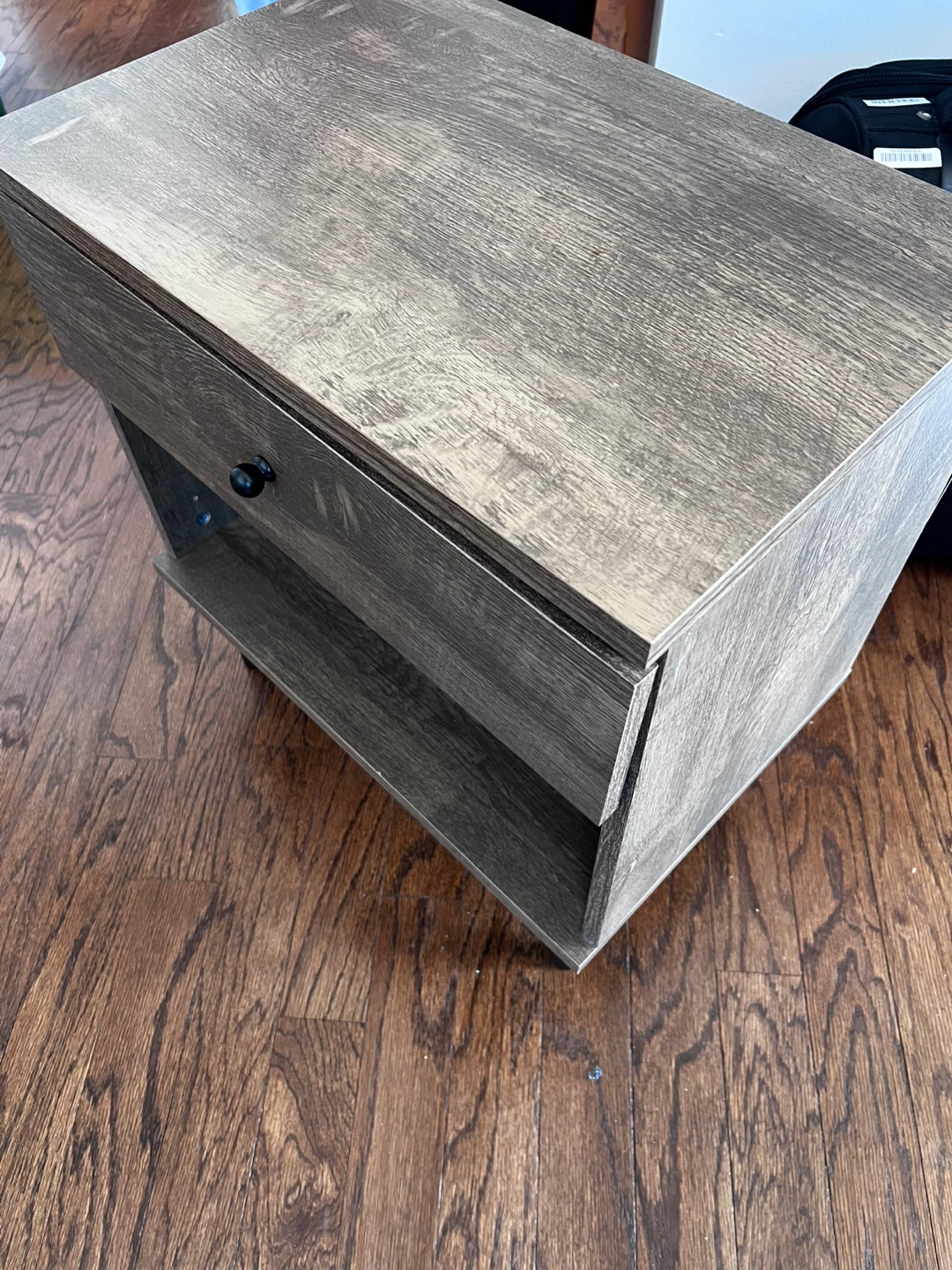 Free - Gray Wood Nightstand with Drawer - photo 2