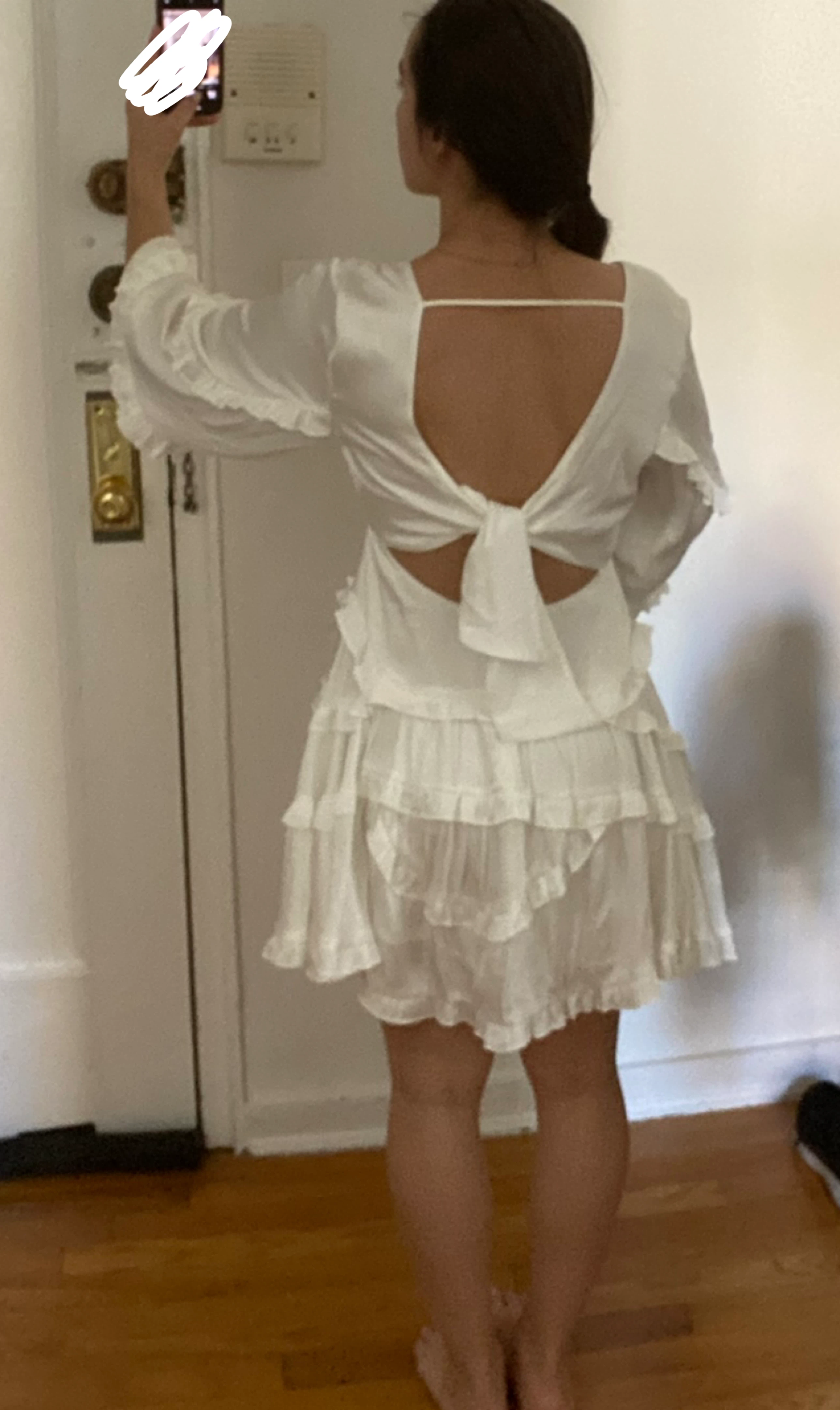 DB Studio White Ruffle Mini Dress Size S - photo 4