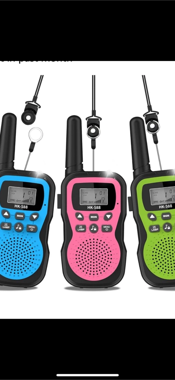 3x HK-588 Walkie Talkies - Blue, Green, Pink