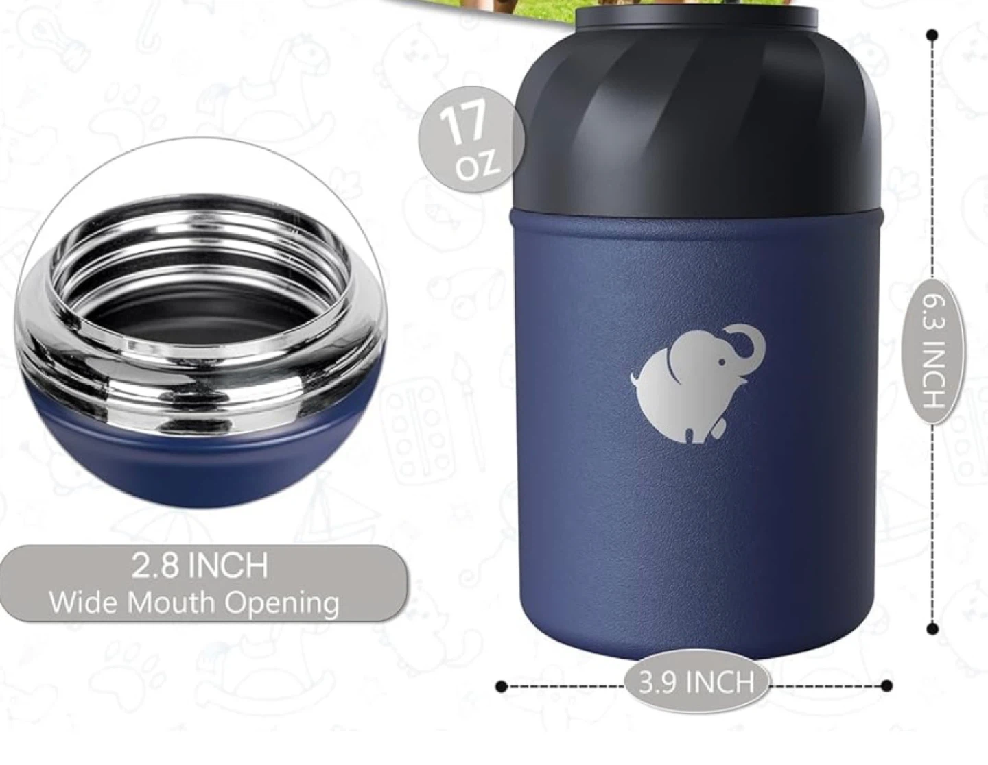 Classic Vacuum Insulated Food Jar - 500ml Blue - photo 4