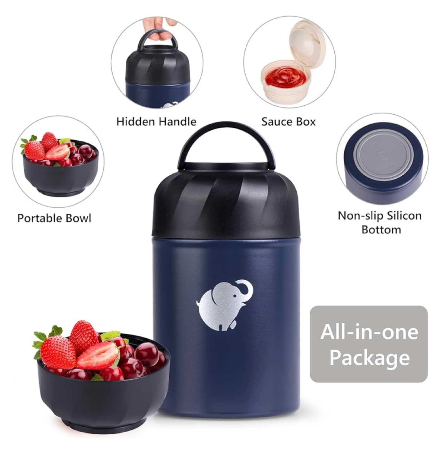 Classic Vacuum Insulated Food Jar - 500ml Blue - photo 3