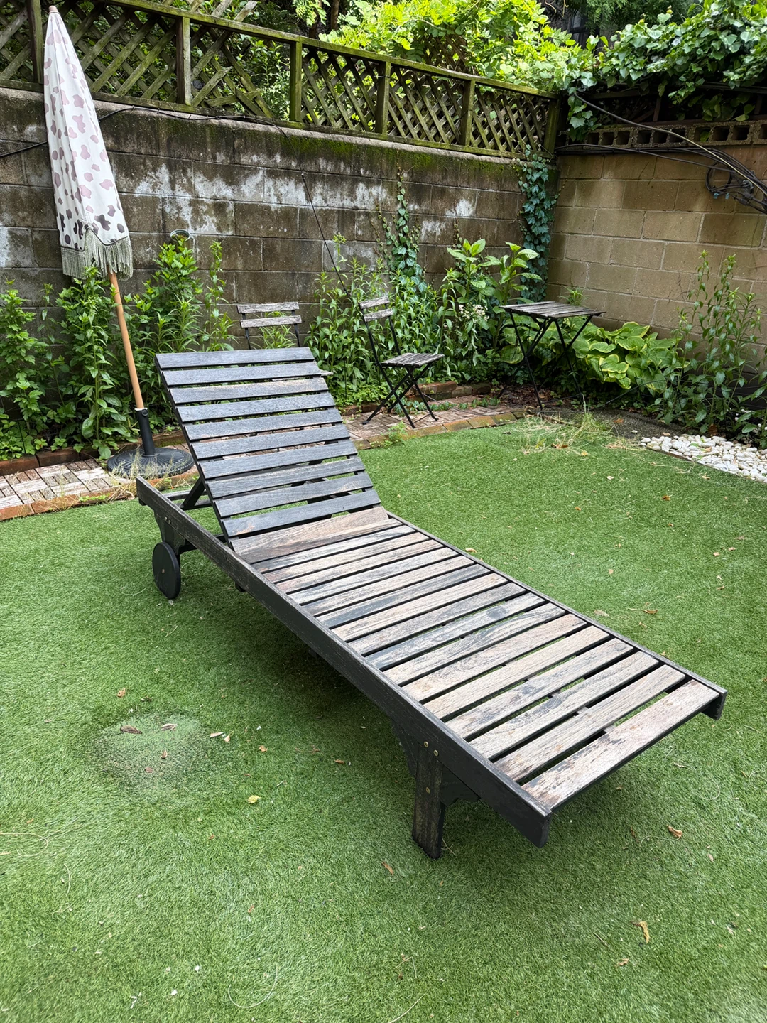 Wooden Outdoor Chaise Lounge with Cushion - photo 2