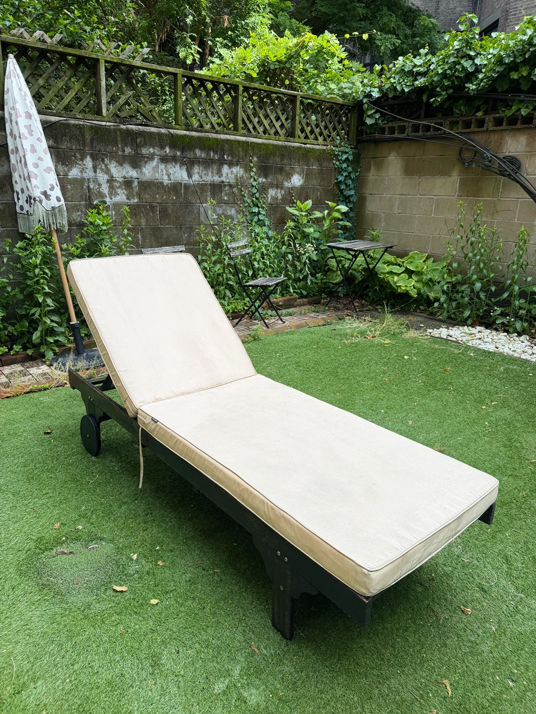 Wooden Outdoor Chaise Lounge with Cushion - photo 3