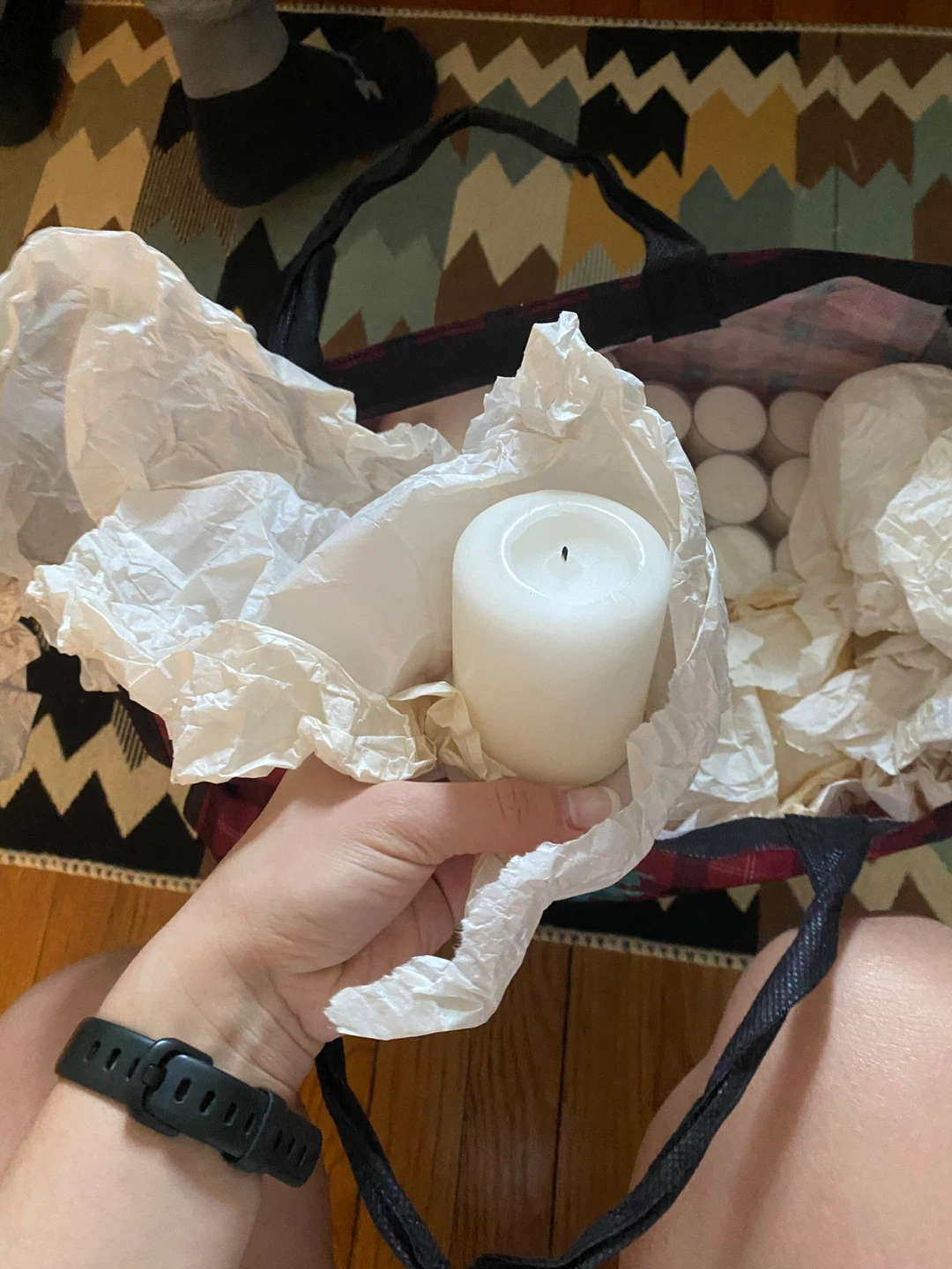 White Tea Light Candles and Pillar Candles - photo 3