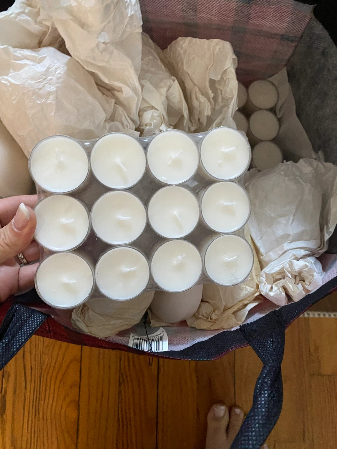 White Tea Light Candles and Pillar Candles - photo 2