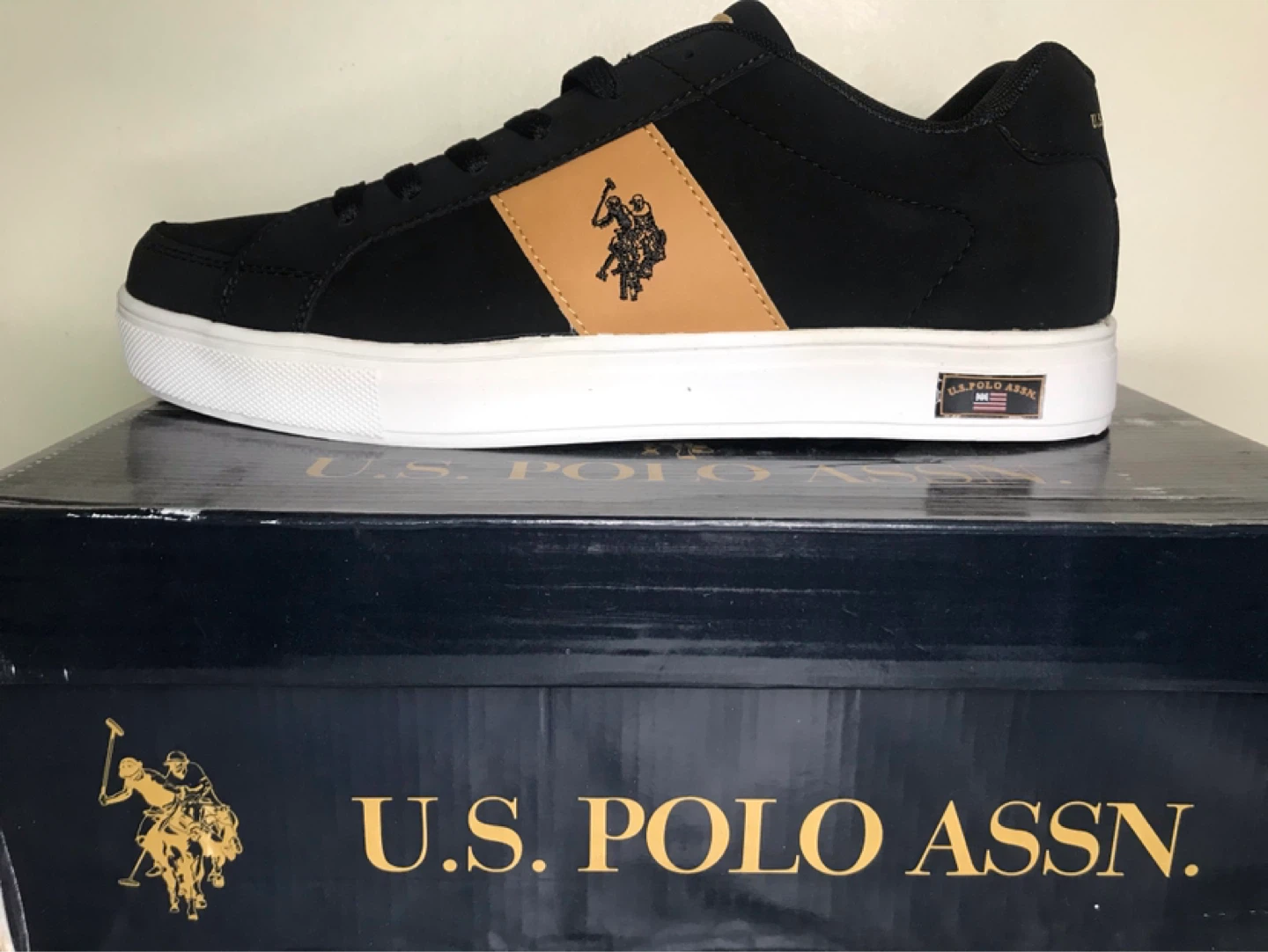 U.S. Polo Assn. Men's Horse X Sneakers Size 11 Black/Tan