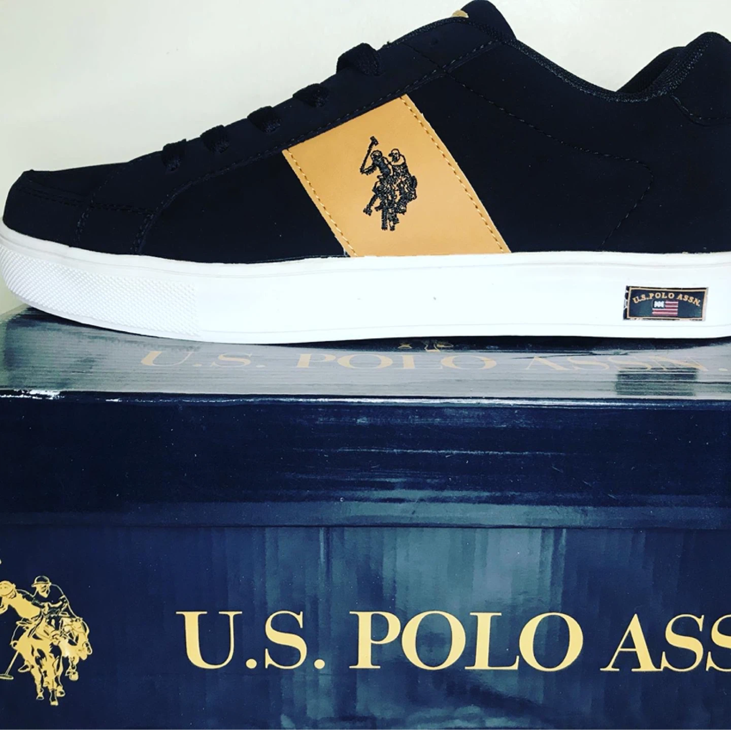 U.S. Polo Assn. Men's Horse X Sneakers Size 11 Black/Tan - photo 2