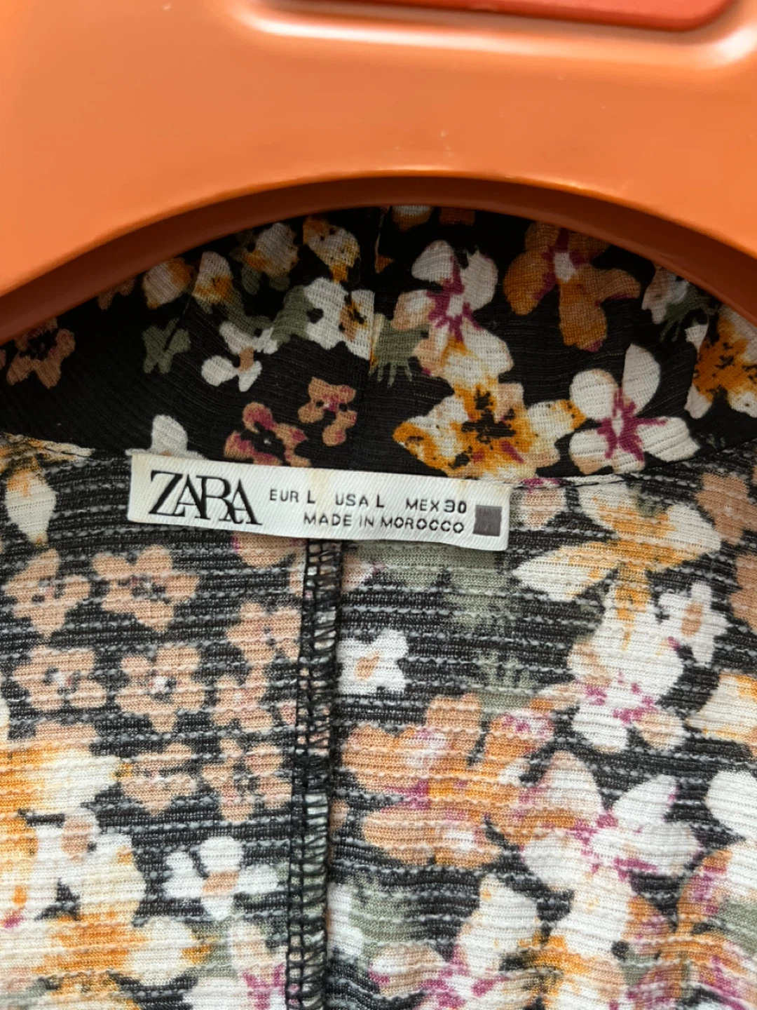 ZARA Floral Print Long Sleeve Dress - Size L - photo 2