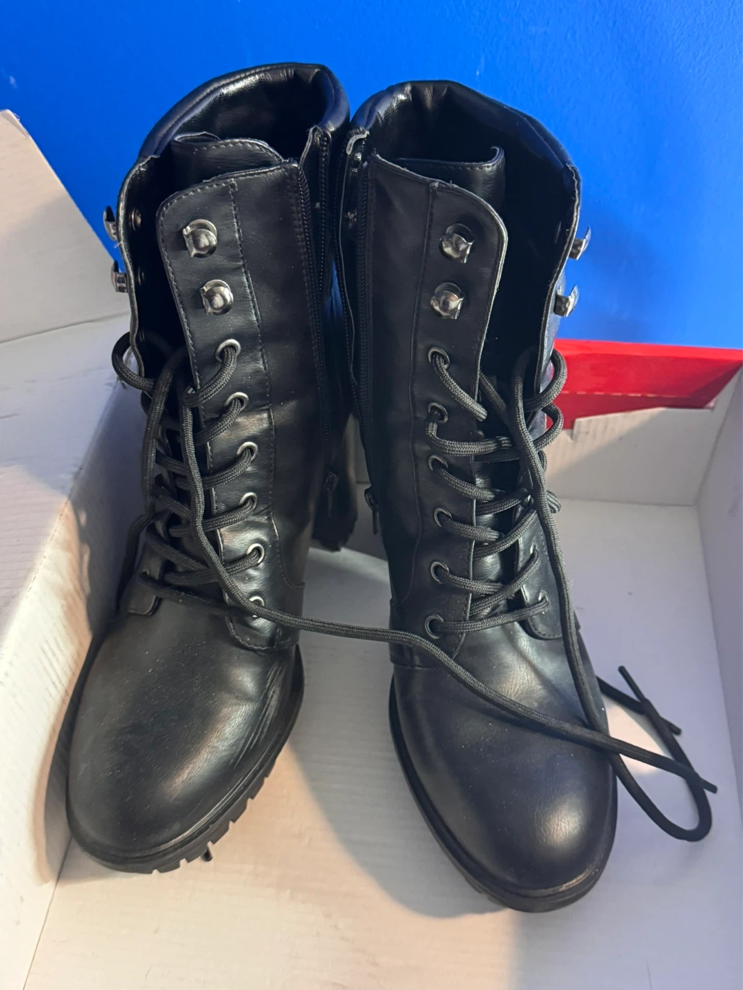 Guess Black Combat Boots Size 8.5M
