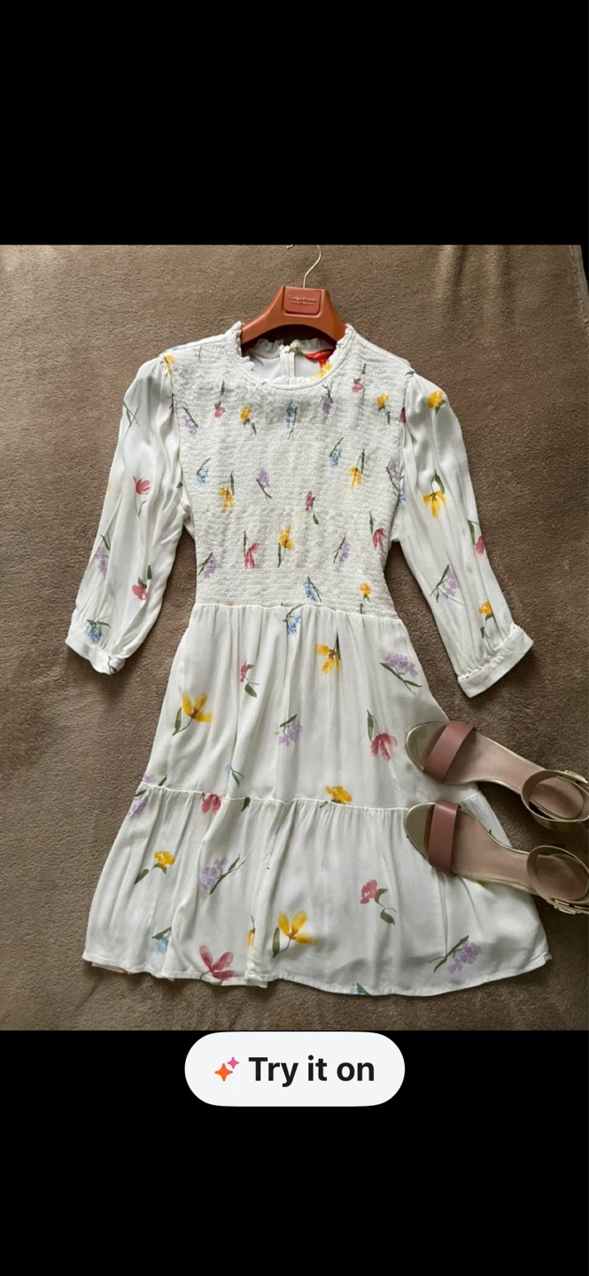 Floral Smocked Tiered dress XL/TG