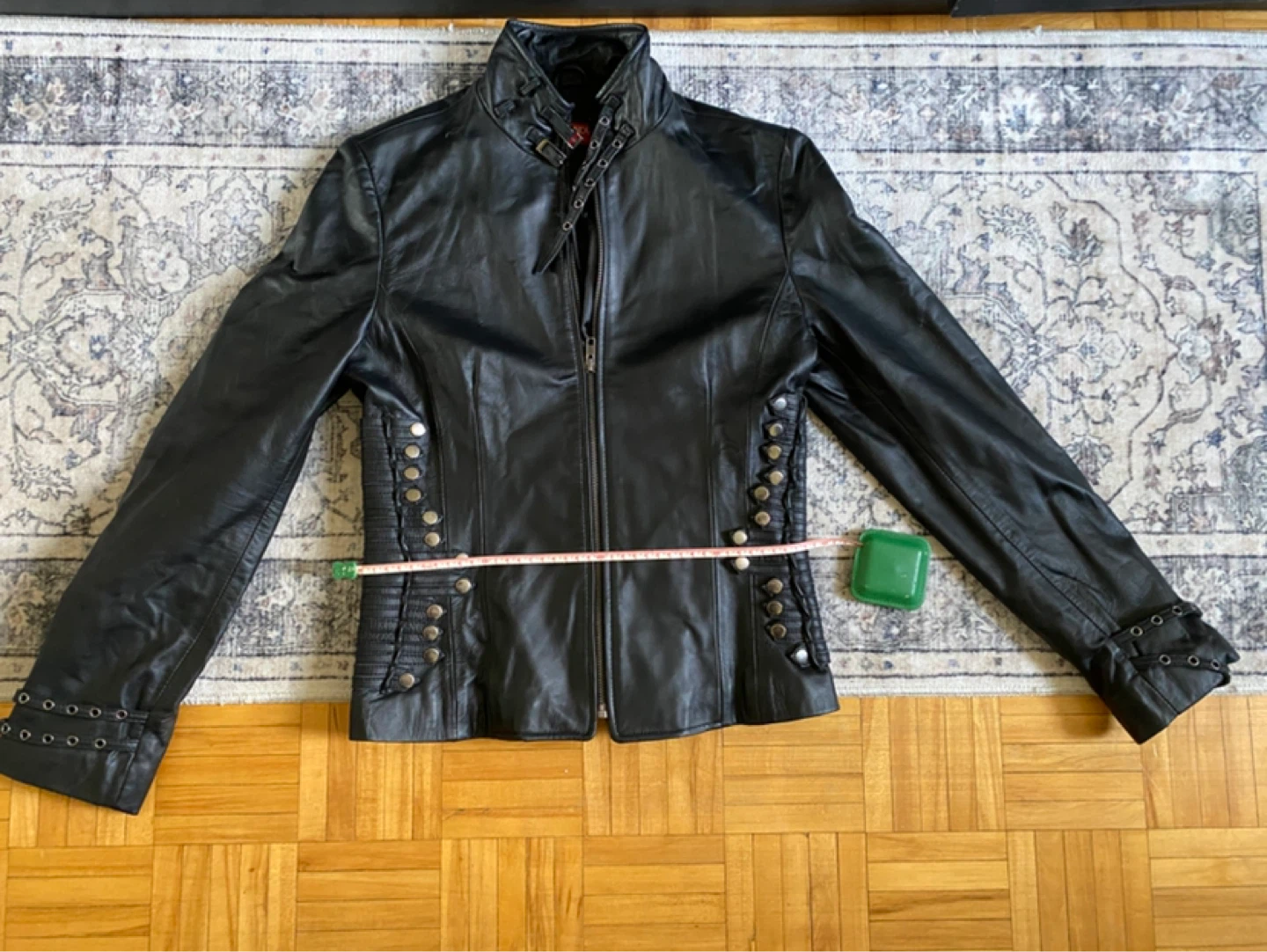 LUOLANDU -Black Leather Jacket with Unique Sides - photo 5