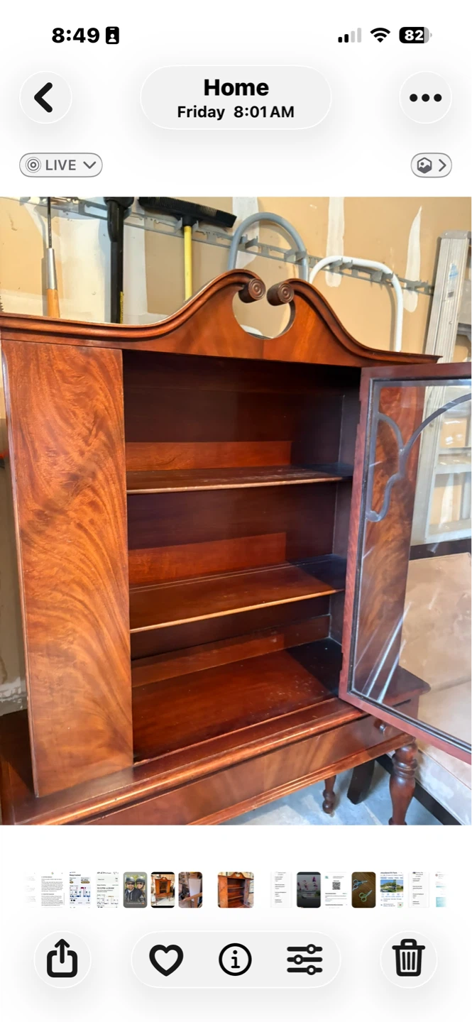 Antique Wood Display Cabinet - photo 2