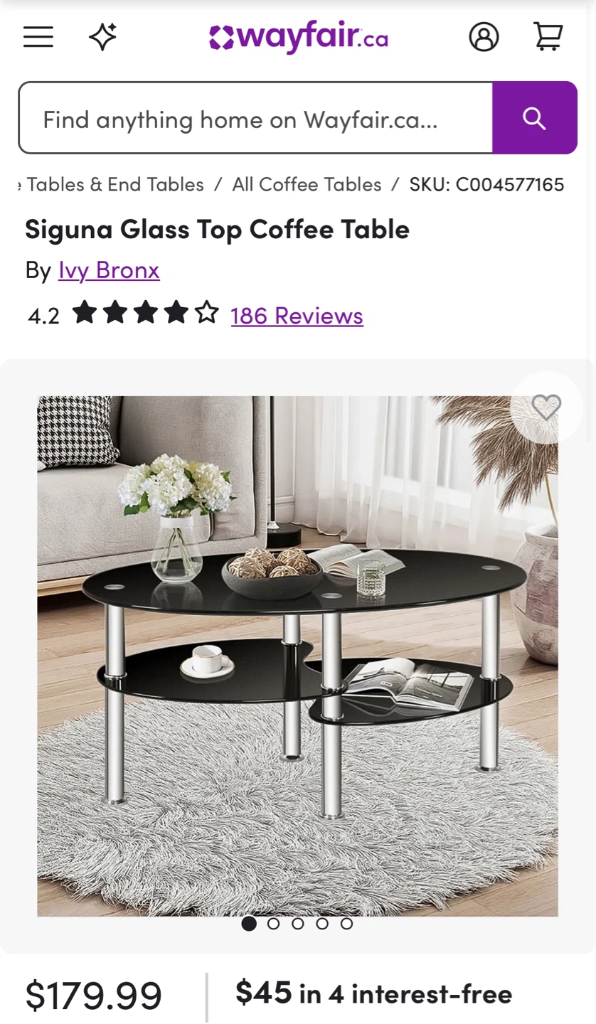 Siguna Glass Top Coffee Table - photo 2
