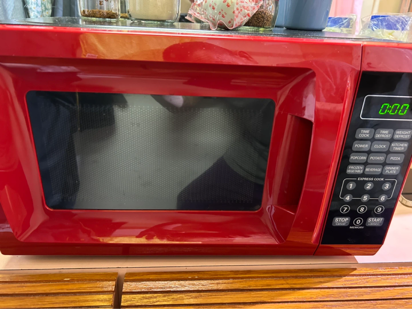 Red Countertop microwave