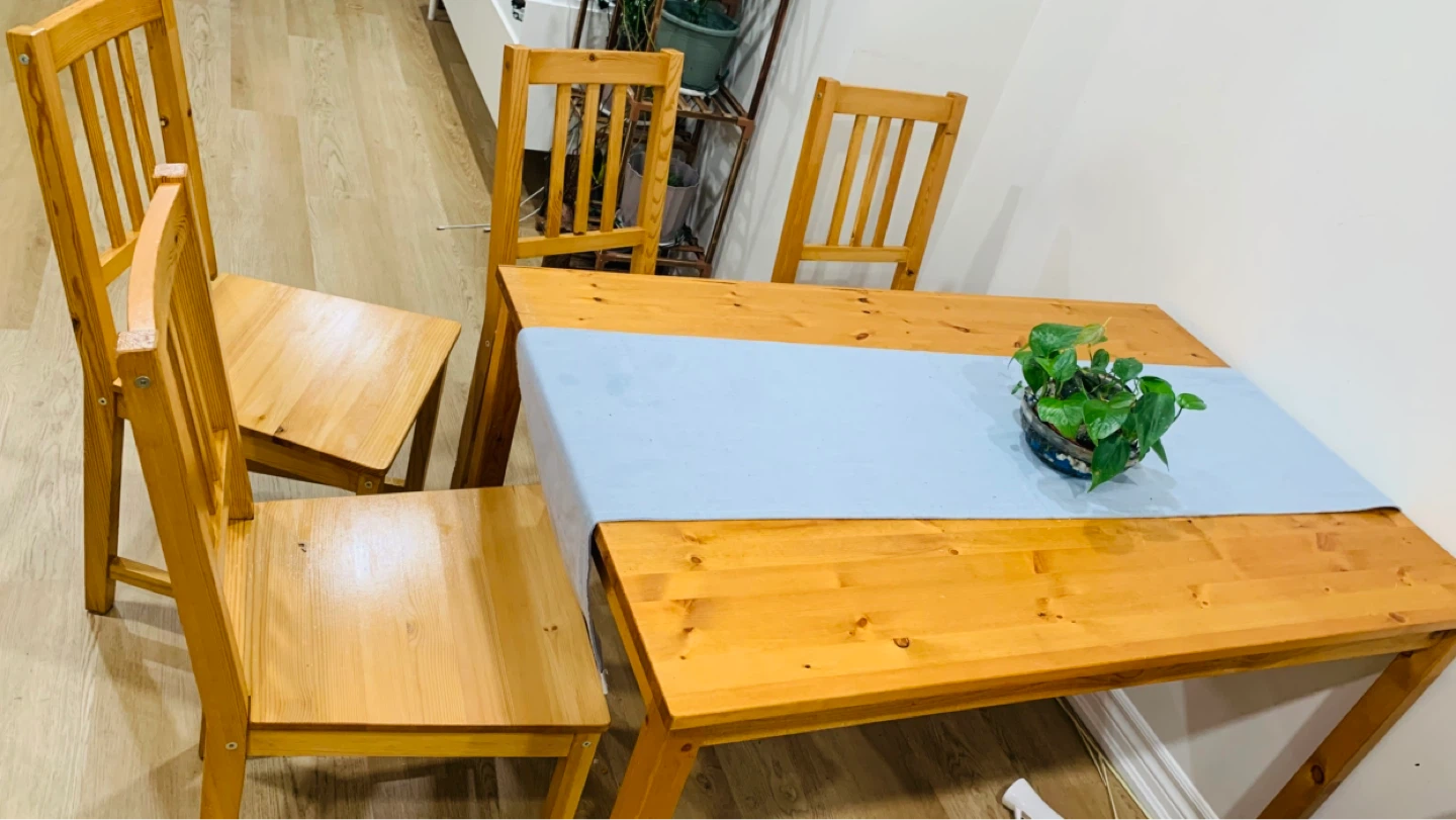 Wooden Dining Table and Chairs Set - photo 2