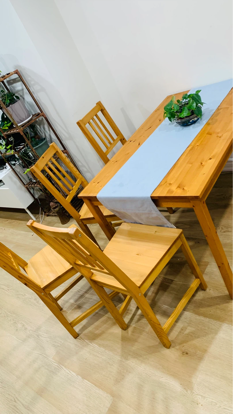 Wooden Dining Table and Chairs Set