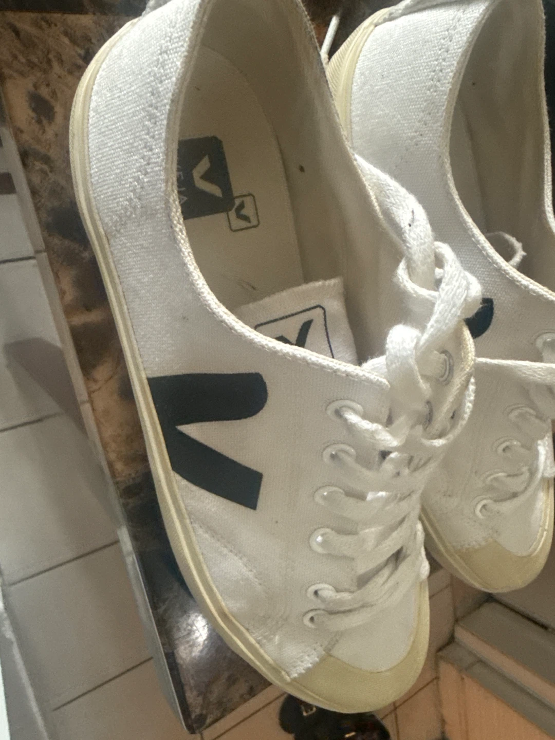 Veja White Canvas Sneakers