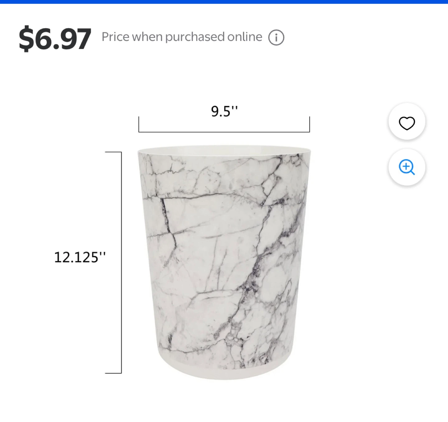 Marble Print Waste Bin - photo 3