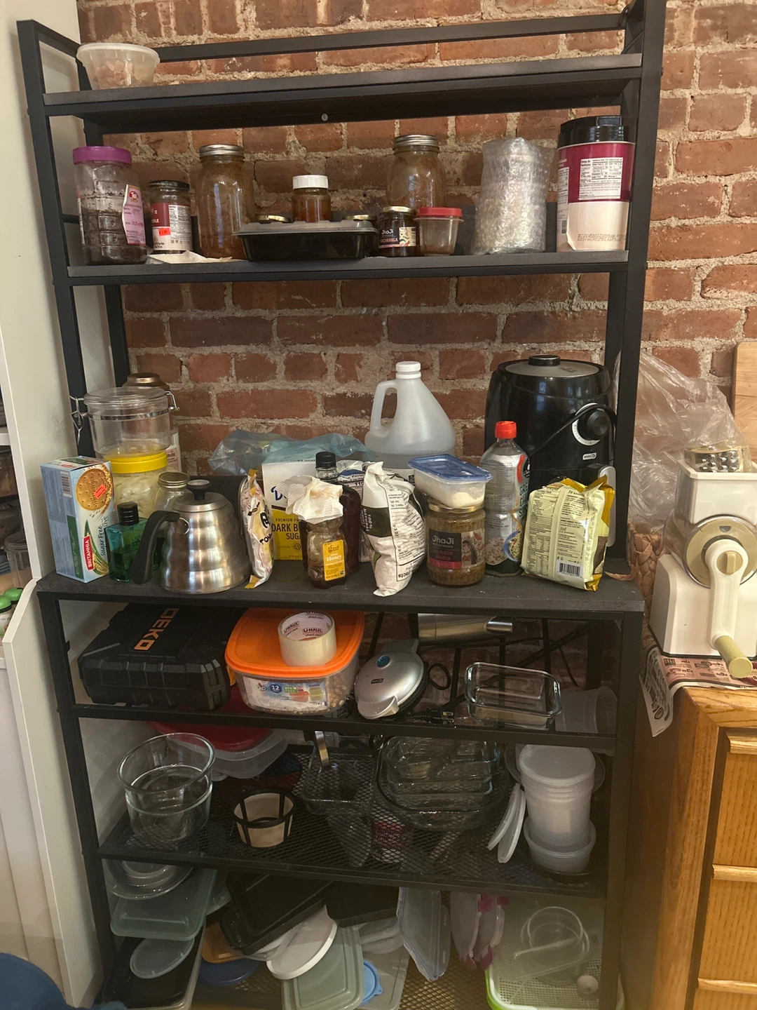 Black Metal 6 Shelf Storage Unit