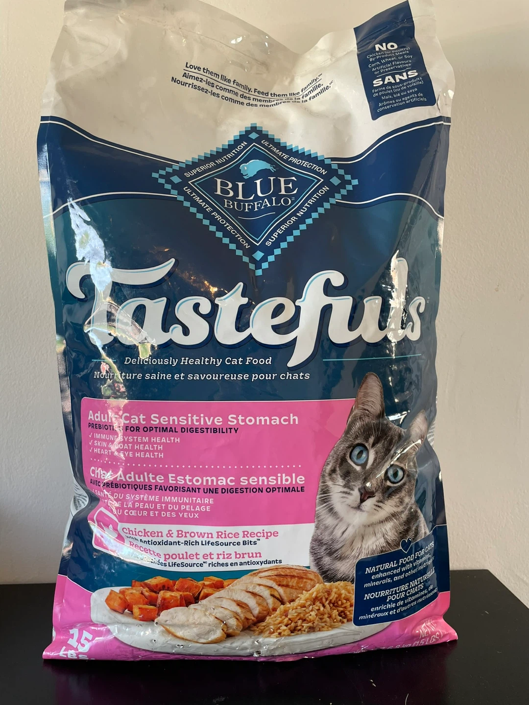 15lbs Blue Tasteful Cat Food Brand New-Sensitive Stomach