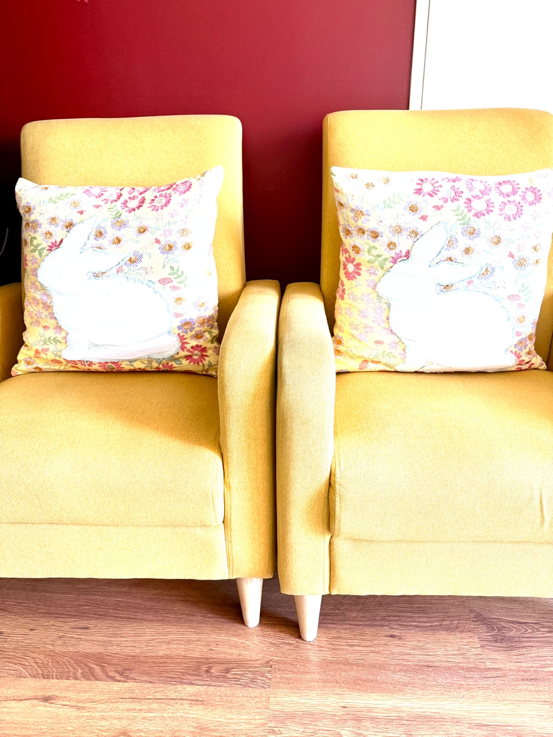 Easter Bunny Throw Pillow Covers (Set of 2)