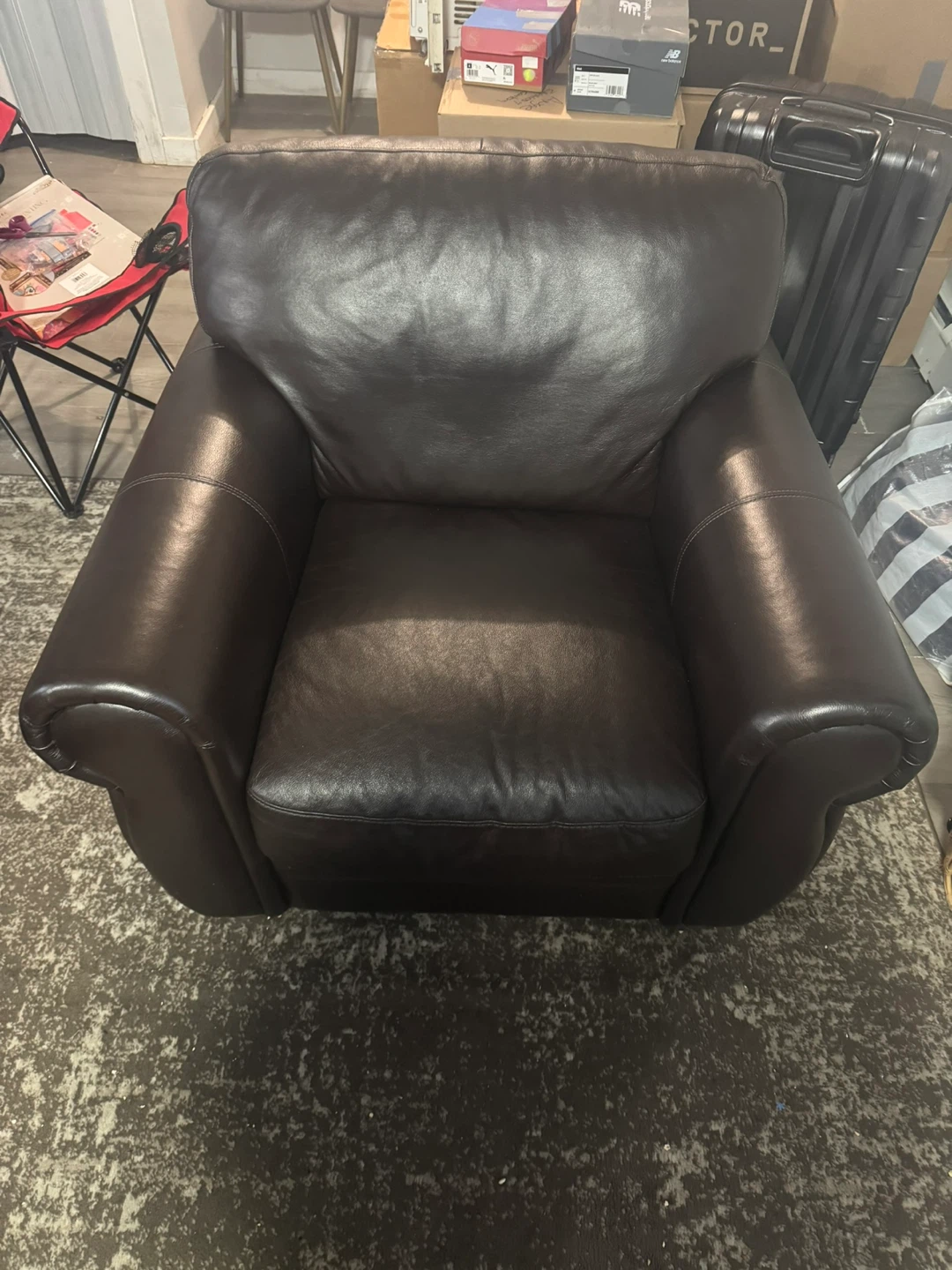 Dark Brown Leather Sofa