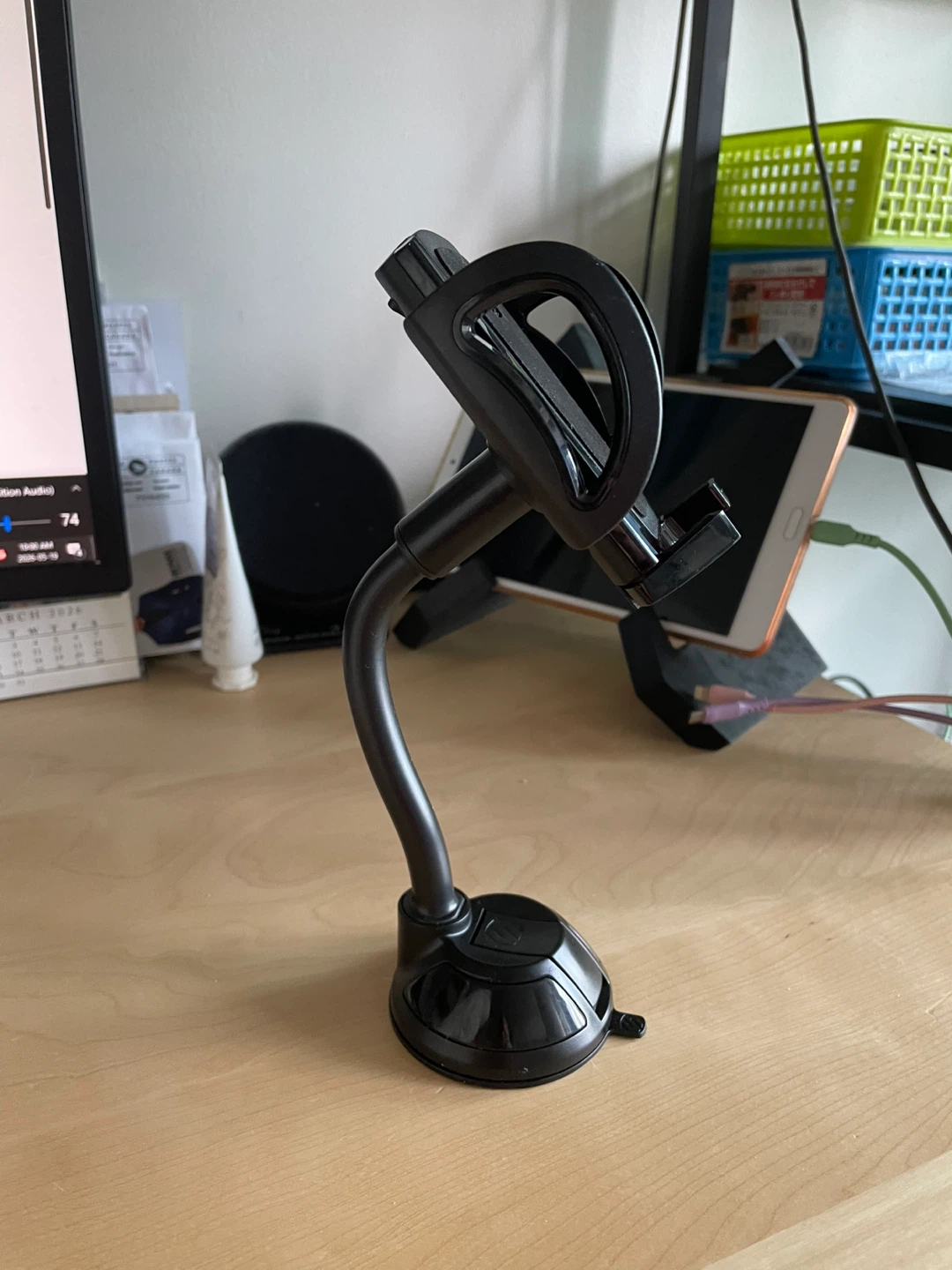 Black Gooseneck Car Phone Mount with Suction Cup - photo 2