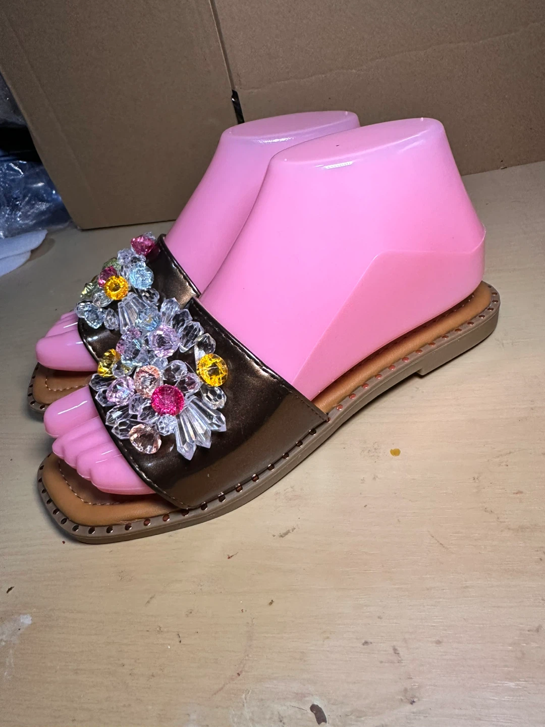 Women's Embellished Slide Sandals - photo 2