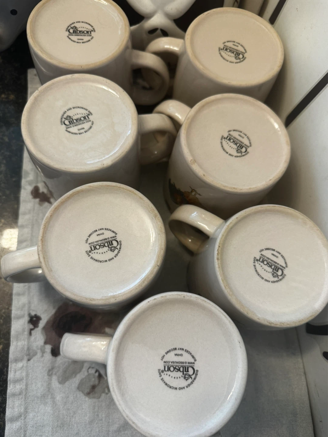 Set of 7 Gibson Ceramic Rooster Mugs - photo 3