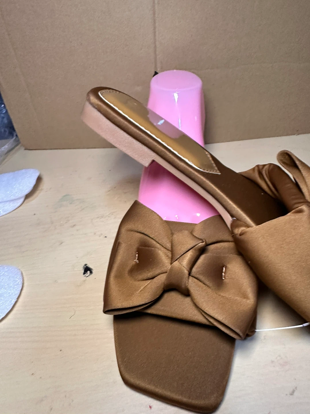 Women's Brown Bow Flat Sandals - photo 3