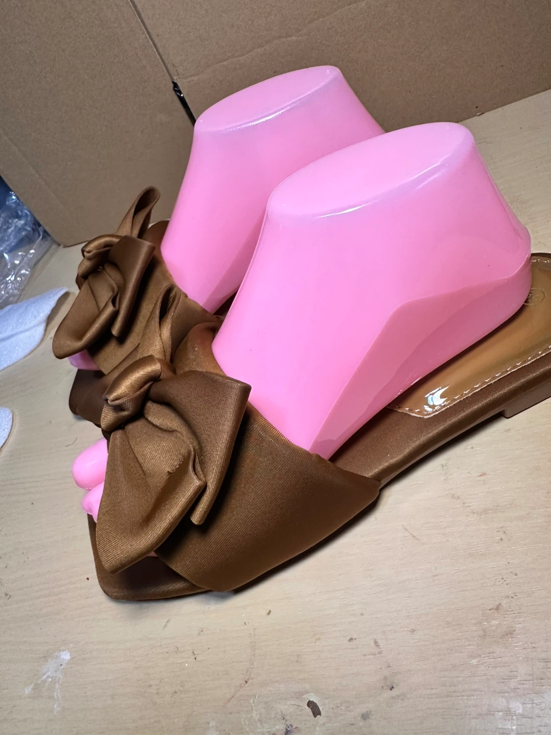 Women's Brown Bow Flat Sandals - photo 2