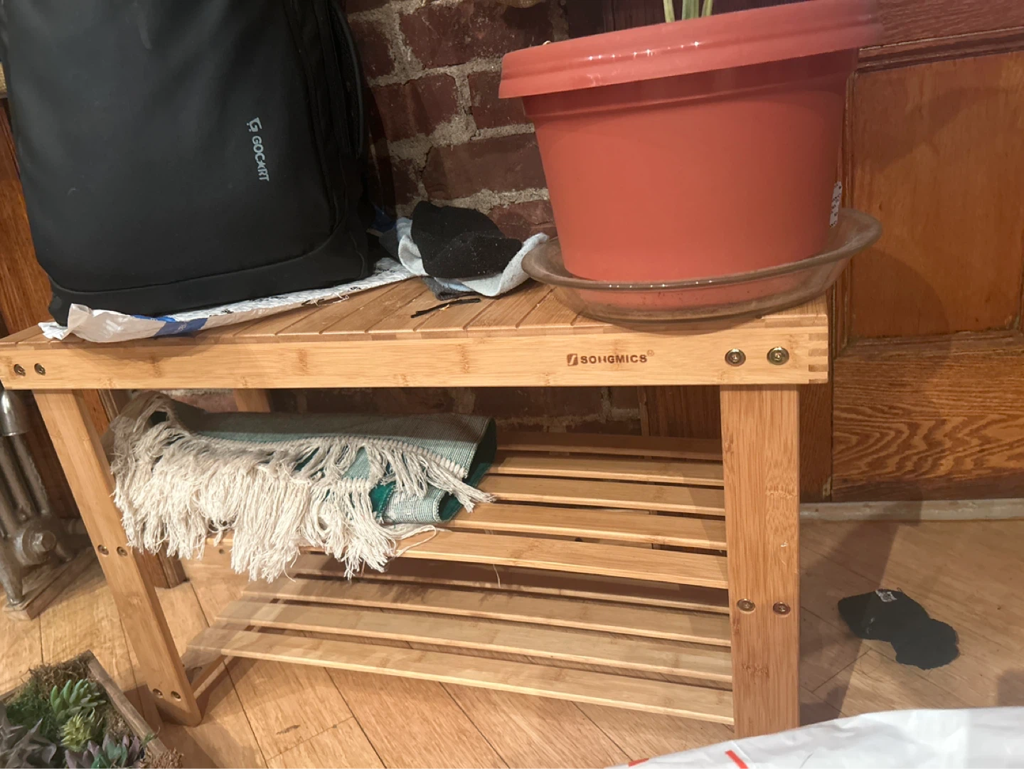 SONGMICS Bamboo Rack