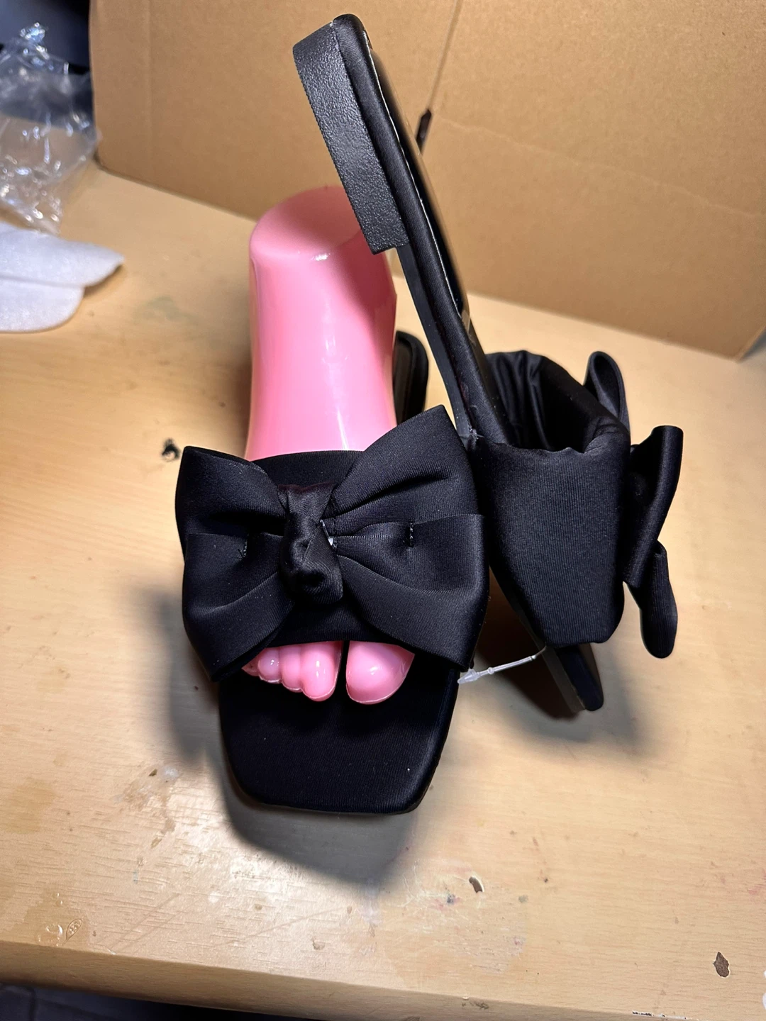 Black Bow Slide Sandals - photo 3