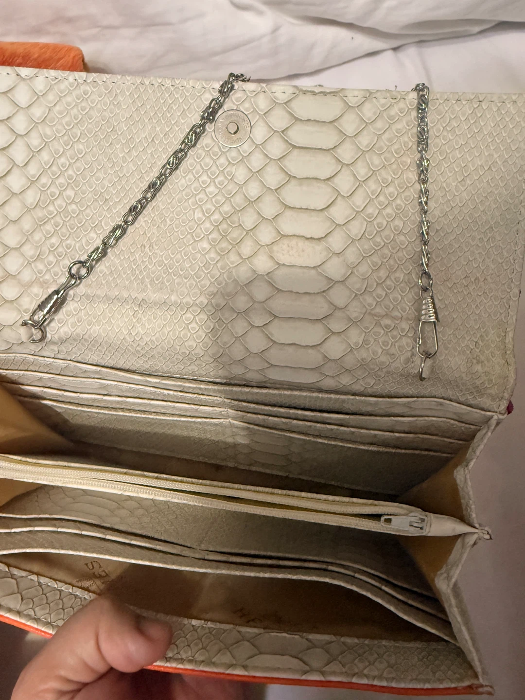 Colourful Patchwork Clutch Wallet with Chain Strap - photo 4