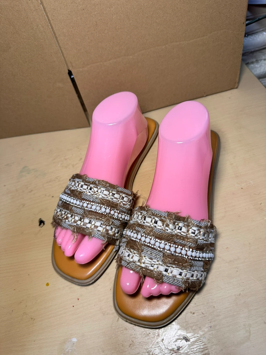 Women's Embellished Slide Sandals - photo 2
