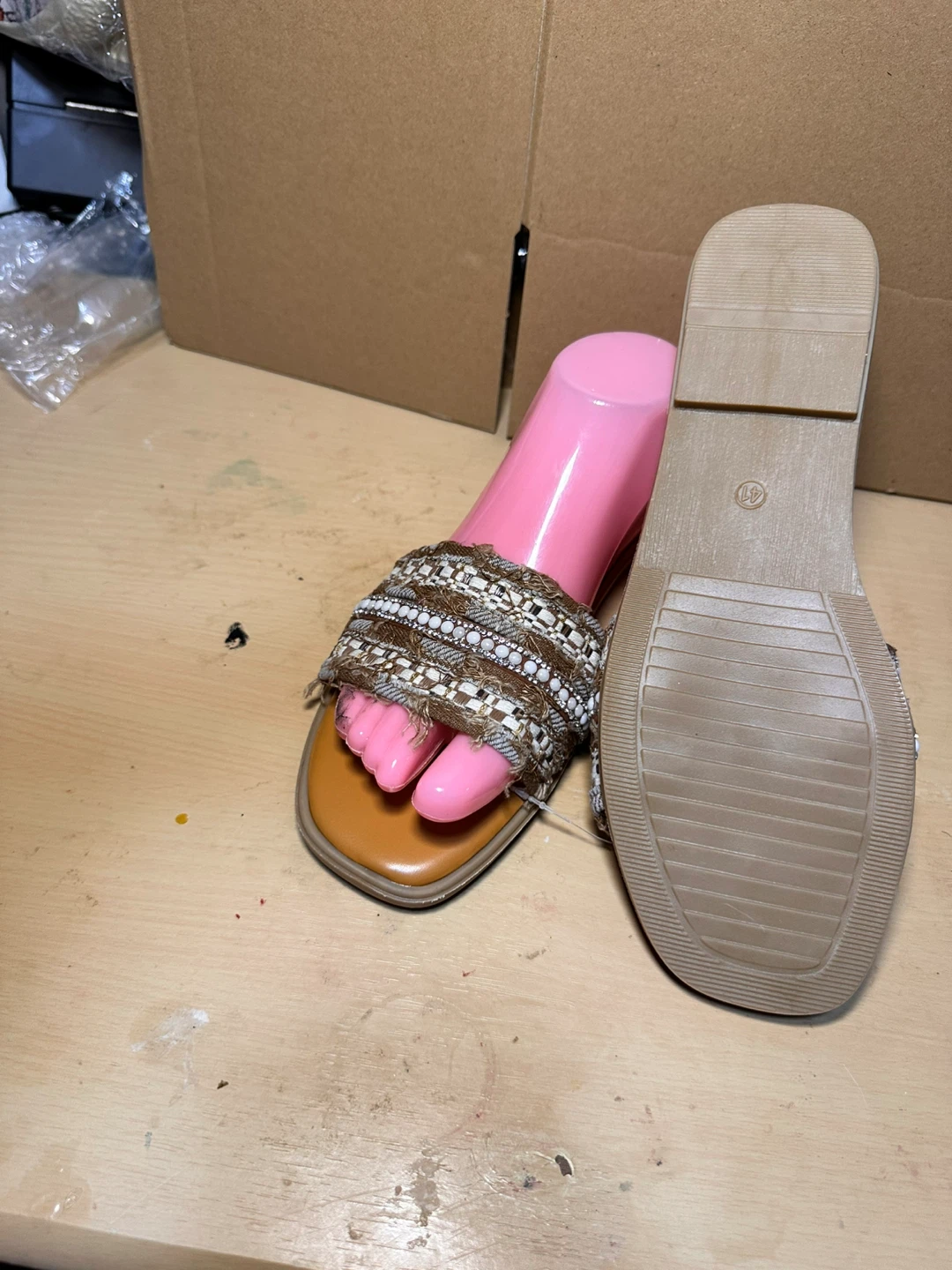 Women's Embellished Slide Sandals - photo 3