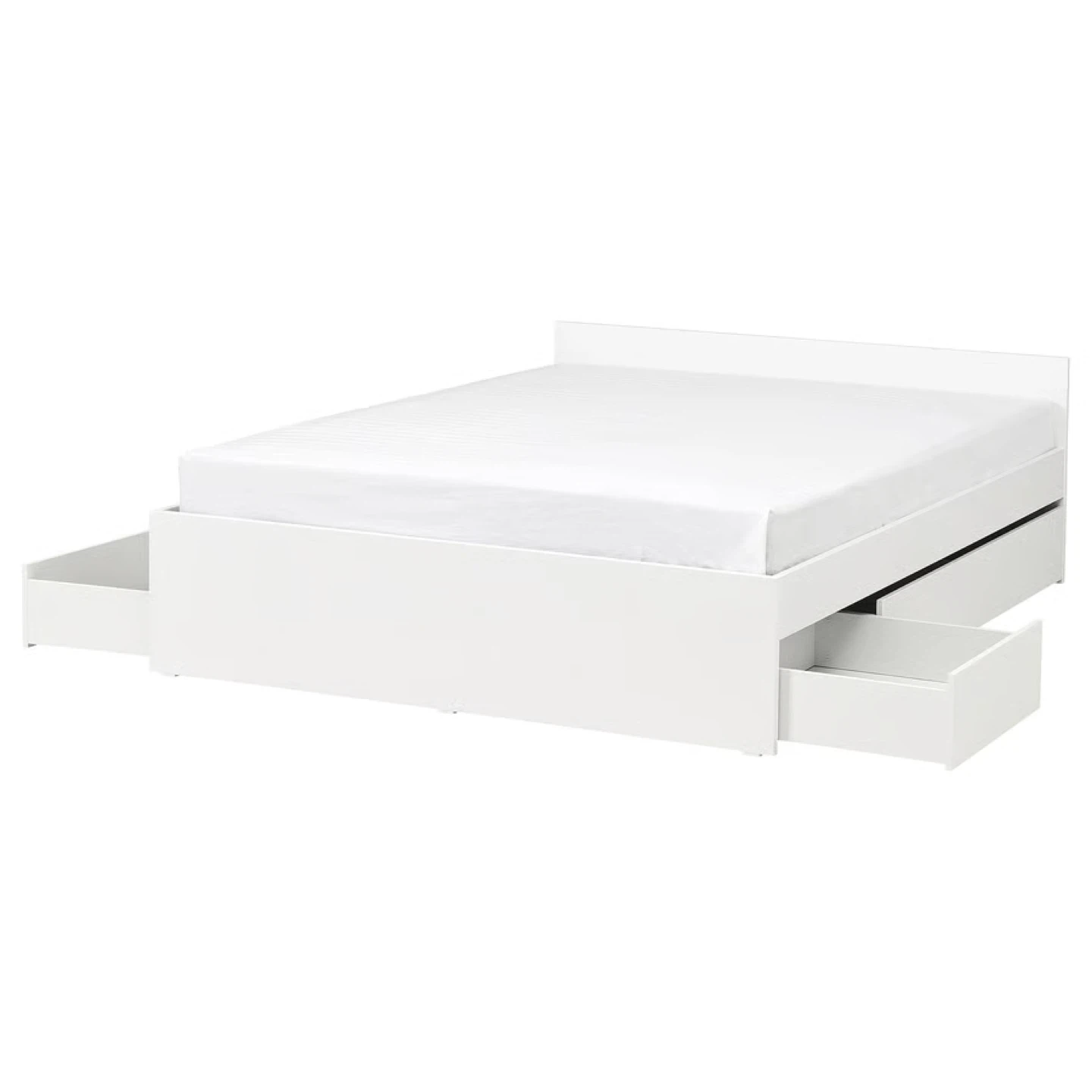 IKEA White Bed Frame with Storage Drawers - photo 5