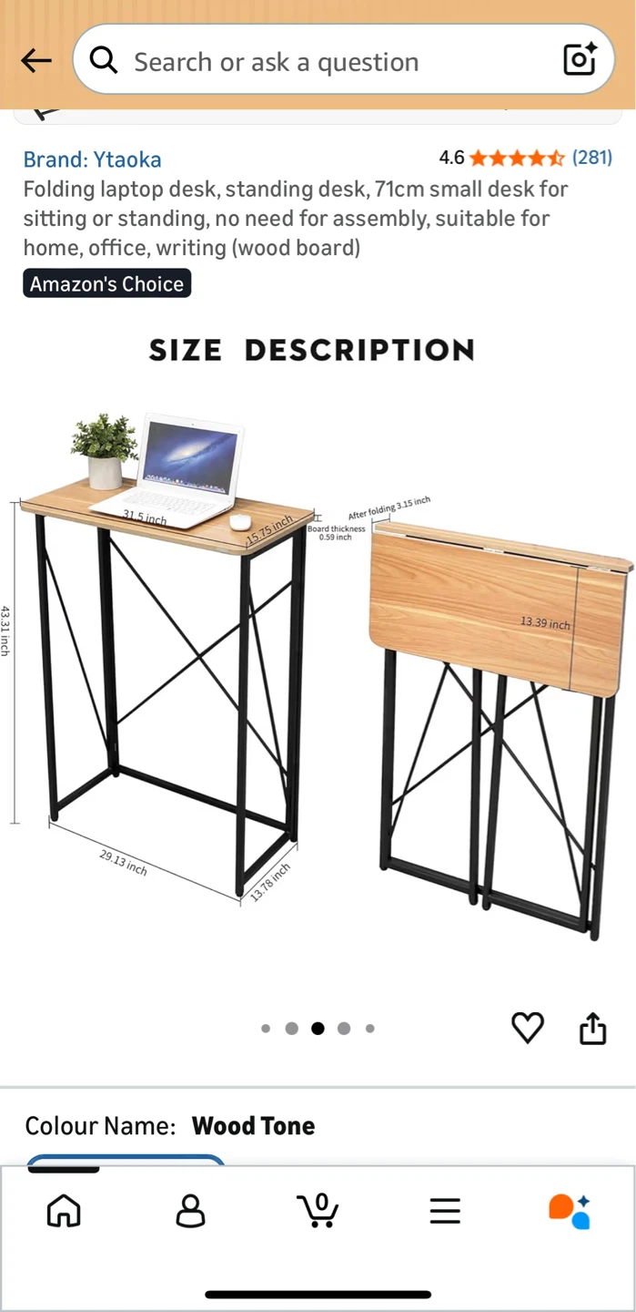 Foldable Standing Desk - Wood Tone - photo 5